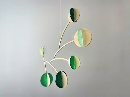 Green mobile, wooden mobile, handmade mobile. Calder mobile, mobile and Baby mobile. Moon Mobile, vintage mobile and kinetic mobile. Abstract Art, Hanging Mobile and Kinetic Mobile. Modern Mobile. Mid Century Modern and Hanging Sculpture, retro mobile