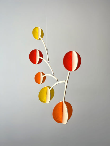 red mobile, orange mobile, yellow mobile. Calder mobile, mobile and Baby mobile. Moon Mobile, vintage mobile and kinetic mobile. Abstract Art, Hanging Mobile and Kinetic Mobile. Modern Mobile. Mid Century Modern and Hanging Sculpture, retro mobile