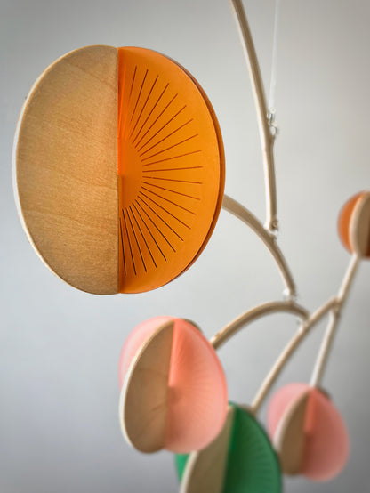 Blush mobile, Pink mobile, Green Mobile, Orange Mobile,wooden mobile, handmade mobile. Calder mobile, mobile and Baby mobile. Moon Mobile, vintage mobile and kinetic mobile. Abstract Art, Hanging Mobile and Kinetic Mobile. Modern Mobile. Mid Century Modern and Hanging Sculpture, retro mobile