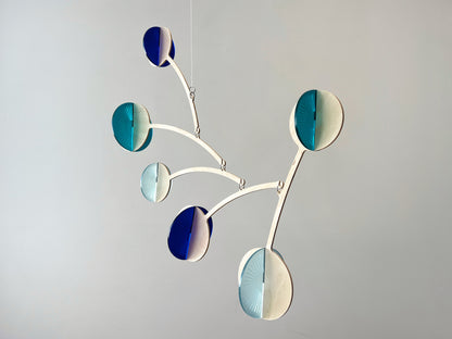 Teal mobile, blue mobile, wooden mobile, handmade mobile. Calder mobile, mobile and Baby mobile. Moon Mobile, vintage mobile and kinetic mobile. Abstract Art, Hanging Mobile and Kinetic Mobile. Modern Mobile. Mid Century Modern and Hanging Sculpture, retro mobile