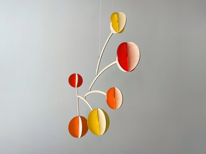 red mobile, orange mobile, yellow mobile. Calder mobile, mobile and Baby mobile. Moon Mobile, vintage mobile and kinetic mobile. Abstract Art, Hanging Mobile and Kinetic Mobile. Modern Mobile. Mid Century Modern and Hanging Sculpture, retro mobile