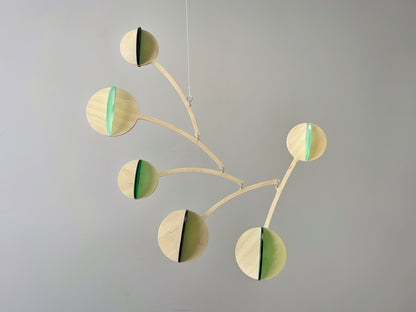 Green mobile, wooden mobile, handmade mobile. Calder mobile, mobile and Baby mobile. Moon Mobile, vintage mobile and kinetic mobile. Abstract Art, Hanging Mobile and Kinetic Mobile. Modern Mobile. Mid Century Modern and Hanging Sculpture, retro mobile