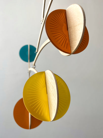 Teal mobile, Orange mobile, yellow mobile, wooden mobile, handmade mobile. Calder mobile, mobile and Baby mobile. Moon Mobile, vintage mobile and kinetic mobile. Abstract Art, Hanging Mobile and Kinetic Mobile. Modern Mobile. Mid Century Modern and Hanging Sculpture, retro mobile