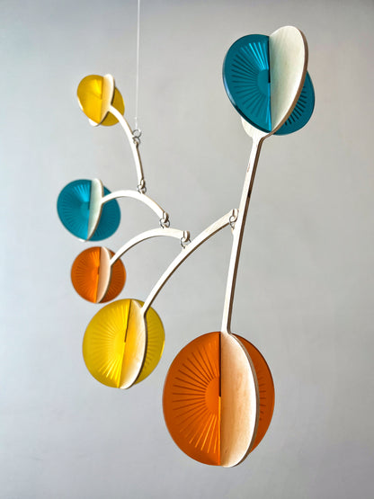 Teal mobile, Orange mobile, yellow mobile, wooden mobile, handmade mobile. Calder mobile, mobile and Baby mobile. Moon Mobile, vintage mobile and kinetic mobile. Abstract Art, Hanging Mobile and Kinetic Mobile. Modern Mobile. Mid Century Modern and Hanging Sculpture, retro mobile