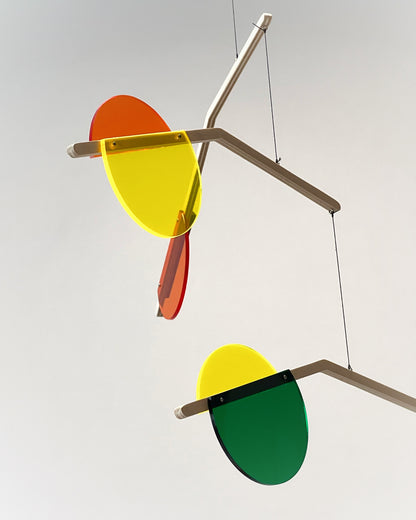 Prism Hanging Kinetic Mobile - Mid Century Calder style acrylic mobile. rainbow mobile for adults and baby mobile, nursery mobile